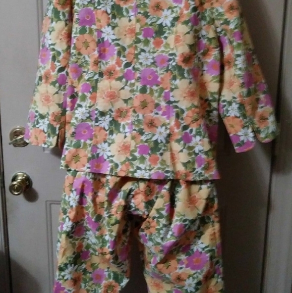 Vtg boho floral Palm beach vibes Capri suit - Picture 5 of 5
